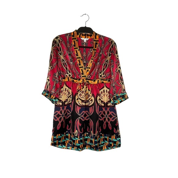 CAbi Boho 100% SILK Lightweight Popover Indie Babydoll Tunic Dress - Size Small - Picture 1 of 5